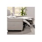 Canapé d'angle double relax en cuir de buffle italien 5 places BiRELAX, beige, angle droit. Canapé d'angle double relax en cuir de buffle italien 5 places BiRELAX, beige, angle droit.