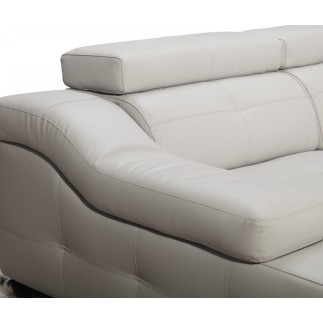 - Canapé d'angle double relax en cuir de buffle italien 5 places BiRELAX, gris foncé, angle gauche