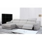 - Canapé d'angle double relax en cuir de buffle italien 5 places BiRELAX, blanc, angle gauche - Canapé d'angle double relax en cuir de buffle italien 5 places BiRELAX, blanc, angle gauche