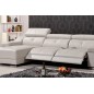- Canapé d'angle double relax en cuir de buffle italien 5 places BiRELAX, blanc, angle gauche - Canapé d'angle double relax en cuir de buffle italien 5 places BiRELAX, blanc, angle gauche
