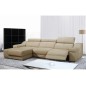 - Canapé d'angle double relax en cuir de buffle italien 5 places BiRELAX, beige, angle gauche - Canapé d'angle double relax en cuir de buffle italien 5 places BiRELAX, beige, angle gauche
