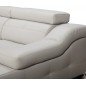 Canapé d'angle double relax en cuir de buffle italien 5 places BiRELAX, gris clair, angle droit. Canapé d'angle double relax en cuir de buffle italien 5 places BiRELAX, gris clair, angle droit.