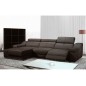 - Canapé d'angle double relax en cuir de buffle italien 5 places BiRELAX, chocolat, angle gauche - Canapé d'angle double relax en cuir de buffle italien 5 places BiRELAX, chocolat, angle gauche