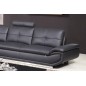 - Canapé d'angle en cuir buffle italien de luxe 6/7 places BELLALIGNA, noir, angle gauche