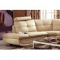 - Canapé d'angle en cuir buffle italien de luxe 6/7 places BELLALIGNA, beige, angle gauche - Canapé d'angle en cuir buffle italien de luxe 6/7 places BELLALIGNA, beige, angle gauche