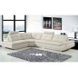 - Canapé d'angle en cuir buffle italien de luxe 6/7 places BELLALIGNA, blanc, angle gauche - Canapé d'angle en cuir buffle italien de luxe 6/7 places BELLALIGNA, blanc, angle gauche