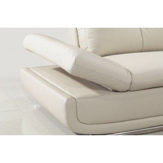 - Canapé d'angle en cuir buffle italien de luxe 6/7 places BELLALIGNA, blanc, angle gauche