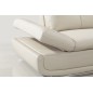 - Canapé d'angle en cuir buffle italien de luxe 6/7 places BELLALIGNA, blanc, angle gauche - Canapé d'angle en cuir buffle italien de luxe 6/7 places BELLALIGNA, blanc, angle gauche