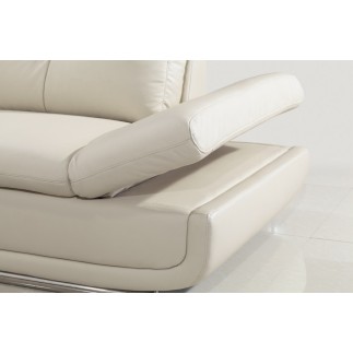 Canapé d'angle en cuir buffle italien de luxe 6/7 places BELLALIGNA, blanc, angle droit