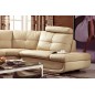 Canapé d'angle en cuir buffle italien de luxe 6/7 places BELLALIGNA, beige, angle droit