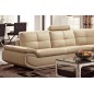 Canapé d'angle en cuir buffle italien de luxe 6/7 places BELLALIGNA, beige, angle droit