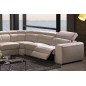 Canapé d'angle double relax en cuir de buffle italien de luxe 7/8 places MAXIRELAX, beige, angle droit