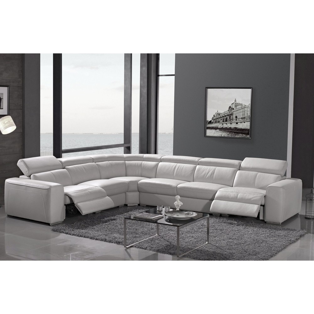 Canapé d'angle double relax cuir de buffle italien de luxe 7/8 places MAXIRELAX, blanc, angle gauche Canapé d'angle double relax cuir de buffle italien de luxe 7/8 places MAXIRELAX, blanc, angle gauche