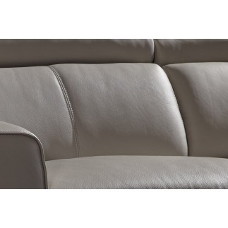 Canapé d'angle double relax cuir de buffle italien de luxe 7/8 places MAXIRELAX, blanc, angle gauche