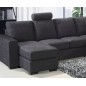 Canapé d'angle en tissu de qualité MODULAR, gris foncé, angle droit, 6/7 Places Canapé d'angle en tissu de qualité MODULAR, gris foncé, angle droit, 6/7 Places