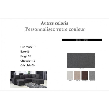 Canapé d'angle en tissu de qualité MODULAR 1, couleur personnalisée, angle droit