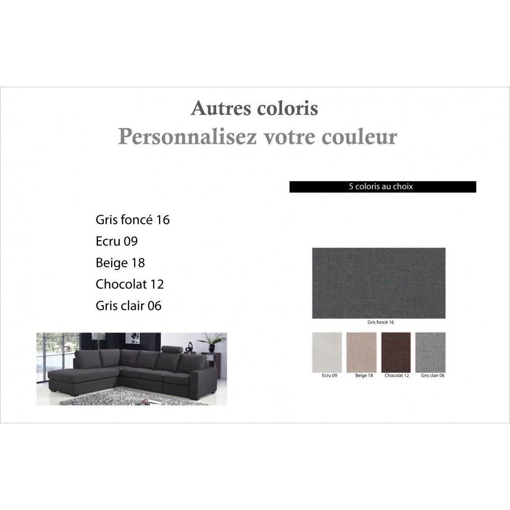 Canapé d'angle en tissu de qualité CARLOS, couleur personnalisée, angle gauche, 5/6 places Canapé d'angle en tissu de qualité CARLOS, couleur personnalisée, angle gauche, 5/6 places