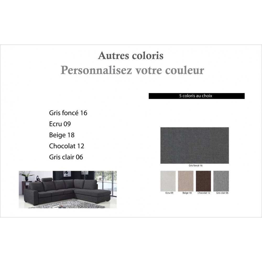 Canapé d'angle en tissu de qualité CARLOS, couleur personnalisée, angle droit, 5/6 places Canapé d'angle en tissu de qualité CARLOS, couleur personnalisée, angle droit, 5/6 places