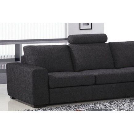 Canapé d'angle en tissu de qualité ZENITH, gris foncé, angle droit, 4/5 places