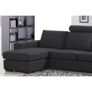 Canapé d'angle en tissu de qualité ZENITH, gris foncé, angle gauche