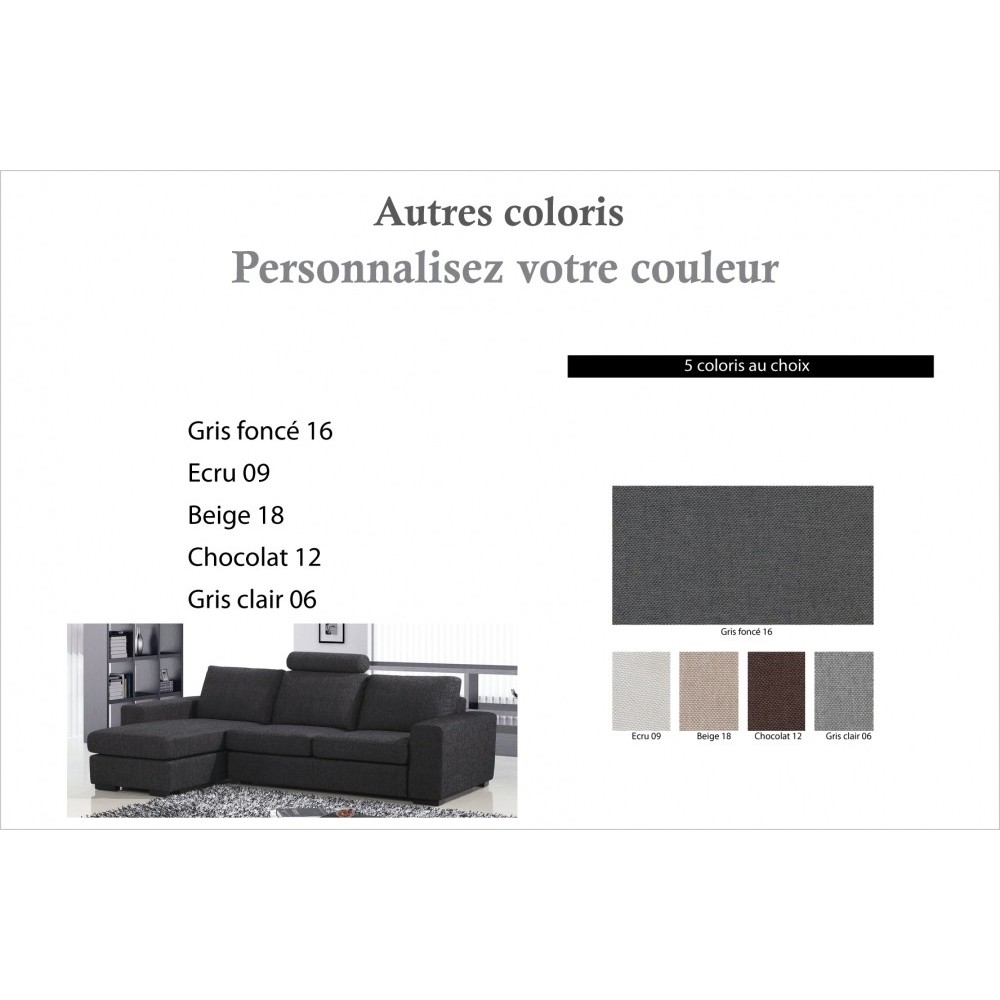 Canapé d'angle en tissu de qualité ZENITH, couleur personnalisée, angle gauche, 4/5 places Canapé d'angle en tissu de qualité ZENITH, couleur personnalisée, angle gauche, 4/5 places