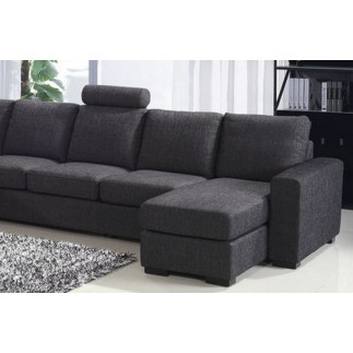 Canapé d'angle en tissu de qualité MIAMI, gris foncé, angle gauche, 7/8 places