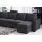 Canapé d'angle en tissu de qualité MIAMI, gris foncé, angle gauche, 7/8 places Canapé d'angle en tissu de qualité MIAMI, gris foncé, angle gauche, 7/8 places
