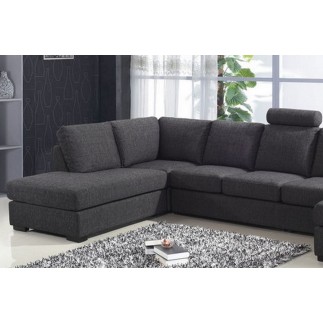 Canapé d'angle en tissu de qualité MIAMI, gris foncé, angle gauche