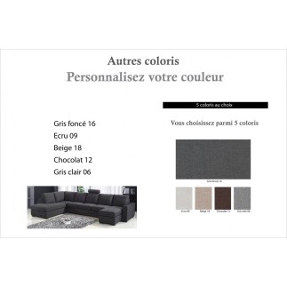 Canapé d'angle en tissu de qualité MIAMI, couleur personnalisée, angle gauche