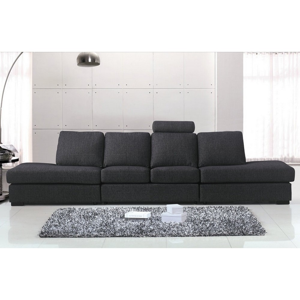 Canapé 6 places en tissu de qualité GALLA, gris foncé Canapé 6 places en tissu de qualité GALLA, gris foncé