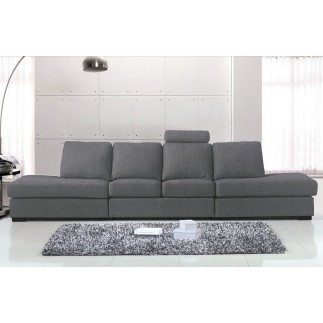 Canapé 6 places en tissu de qualité GALLA, gris clair