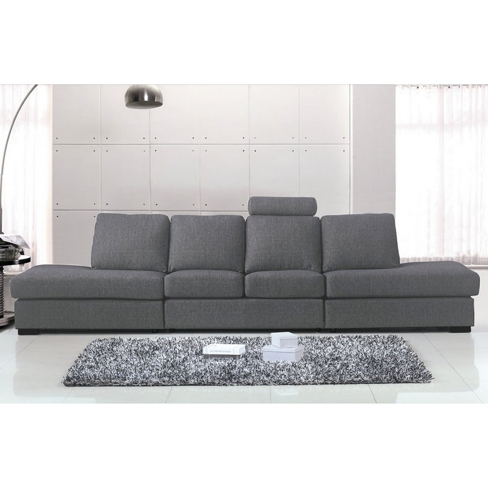Canapé 6 places en tissu de qualité GALLA, gris clair Canapé 6 places en tissu de qualité GALLA, gris clair