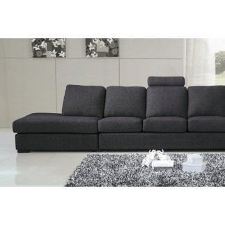 Canapé 7 places en tissu de qualité LIVING, gris foncé