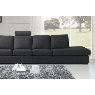 Canapé 7 places en tissu de qualité LIVING, gris foncé