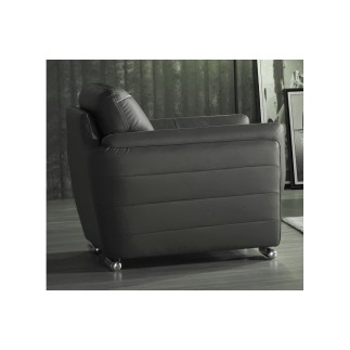 Fauteuil 1 place en cuir italien buffle DANEMARK, gris foncé