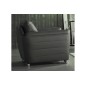 Fauteuil 1 place en cuir italien buffle DANEMARK, gris foncé Fauteuil 1 place en cuir italien buffle DANEMARK, gris foncé