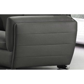 Fauteuil 1 place en cuir italien buffle DANEMARK, gris foncé