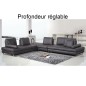 Canapé d'angle en cuir buffle italien de luxe 7/8 places PENTHOUSE, noir, angle gauche Canapé d'angle en cuir buffle italien de luxe 7/8 places PENTHOUSE, noir, angle gauche