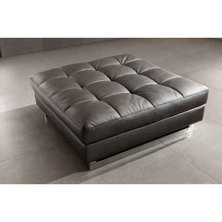 Canapé d'angle en cuir buffle italien de luxe 7/8 places PENTHOUSE, noir, angle droit