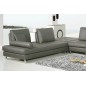 Canapé d'angle en cuir buffle italien de luxe 7/8 places PENTHOUSE, gris foncé, angle droit Canapé d'angle en cuir buffle italien de luxe 7/8 places PENTHOUSE, gris foncé, angle droit