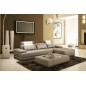 Canapé d'angle en cuir italien 5 places ELIXA, gris clair et blanc, Gris clair pastel, angle droit Canapé d'angle en cuir italien 5 places ELIXA, gris clair et blanc, Gris clair pastel, angle droit