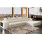 Canapé d'angle en cuir italien 4/5 places ENJOY, blanc, angle droit Canapé d'angle en cuir italien 4/5 places ENJOY, blanc, angle droit