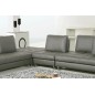 Canapé d'angle en cuir buffle italien de luxe 7/8 places PENTHOUSE, gris foncé, angle gauche Canapé d'angle en cuir buffle italien de luxe 7/8 places PENTHOUSE, gris foncé, angle gauche