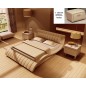 Lit design en cuir italien de luxe BELIA, beige, avec 1 chevet Erima inclus, 140x190 Lit design en cuir italien de luxe BELIA, beige, avec 1 chevet Erima inclus, 140x190