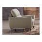 Fauteuil 1 place en cuir italien buffle RIVOLI, beige et liseret chocolat Fauteuil 1 place en cuir italien buffle RIVOLI, beige et liseret chocolat