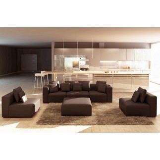 Canapé modulable COMBINO CUIR PRESTIGE LUXE, chocolat