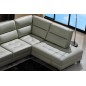 Canapé d'angle en cuir de buffle italien de luxe 6/7 places GIOVANI, gris clair, angle droit Canapé d'angle en cuir de buffle italien de luxe 6/7 places GIOVANI, gris clair, angle droit