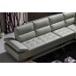 Canapé d'angle en cuir de buffle italien de luxe 6/7 places GIOVANI, gris clair, angle droit Canapé d'angle en cuir de buffle italien de luxe 6/7 places GIOVANI, gris clair, angle droit