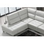 Canapé d'angle en cuir de buffle italien de luxe 6/7 places GIOVANI, blanc, angle gauche