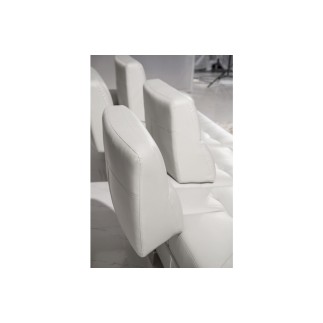 Canapé d'angle en cuir de buffle italien de luxe 6/7 places GIOVANI, blanc, angle gauche